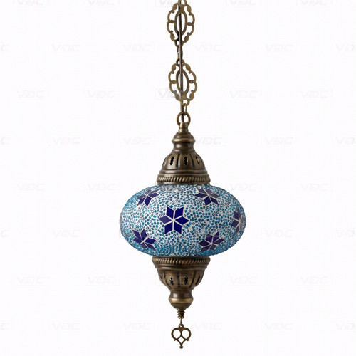 Blue turkish mosaic pendant - blue,