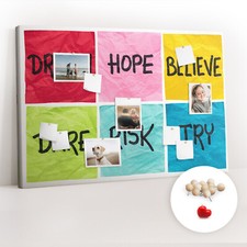 Pinboard Memo School Corkboard with Pins 120x80 cm - Motivation board