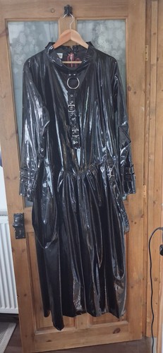 Black pvc long - dress,