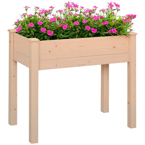 Outsunny garden wooden planter - garden,