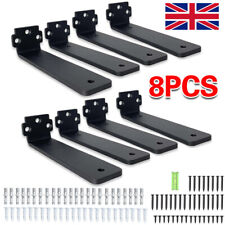 8 Pack Floating Shelf Brackets 10 cm Heavy Duty Metal Shelf Support Black New