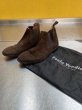Paolo Vandini Hand Crafted Italy Mens EU 43 UK 9-9.5 brown leather chelsea boots
