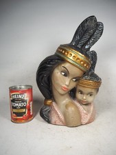 Mid Century Chalkware Native