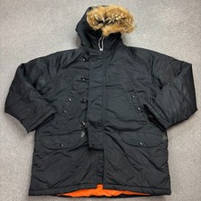 N 3B Jacket Adult Medium Black Army Extreme Cold Parka Snorkel Outdoor Hood Mens