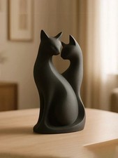 Couple Cats Statue Minimalist