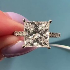 4.2CTW Princess Cut Moissanite