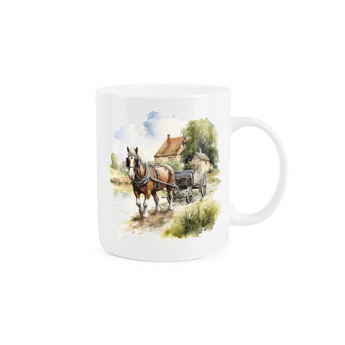 Shire horse mug watercolour - -,
