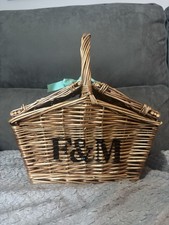 FORTNUM  AND MASON F&M SMALL HUNTSMAN PICNIC WICKER BASKET  HAMPER