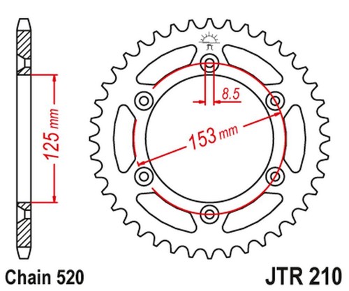 Rear sprocket 289 for - rear,