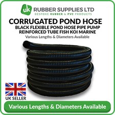 Black Corrugated Flexible Pond Hose Pipe Pump Reinforced Tube Fish Koi Marine ND