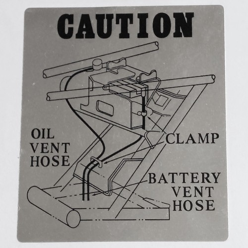 Battery vent hose decal - battery,