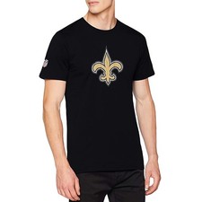 New Era Mens NFL New Orleans Saints Team Logo Tee T-Shirt Top - Black - 3XL