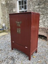Vintage Painted Oriental Cabinet with interior draws 