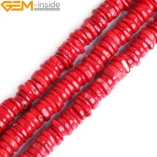 Red Coral Beads Rondelle Stone