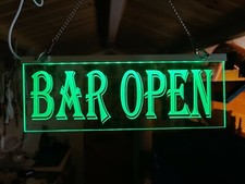 man cave Open Bar sign LED  - light up  Bar open neon garden bar pub