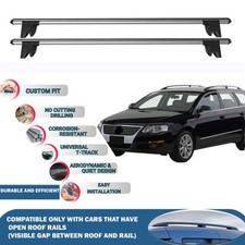 Roof Bars Cross Bars for Vw Passat Variant B6 2005-2010 Lockable 2X Grey