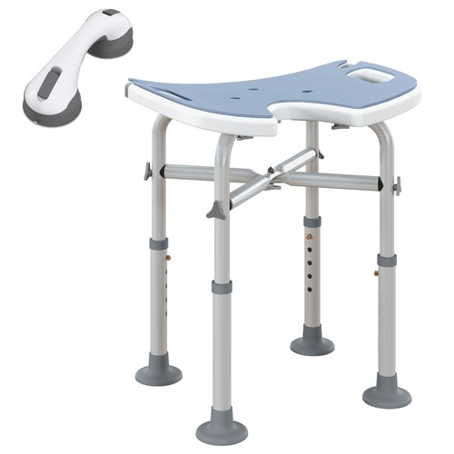 Homcom aluminium shower - aluminium, stool