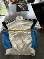 Vintage Adidas Originals Ventex track Top Medium White Blue Black Jacket Rare