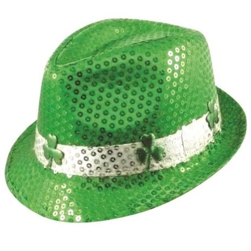 Green sequin trilby irish - trilby, hat