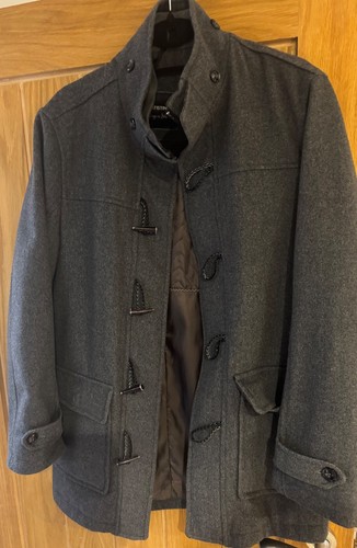 Grey wool duffle overcoat - , in