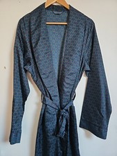 Vintage Retro Debenhams Dressing Gown Smoking Jacket Mens Size M Blue 