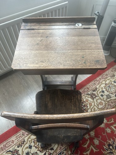Victorian oak school desk - victorian,