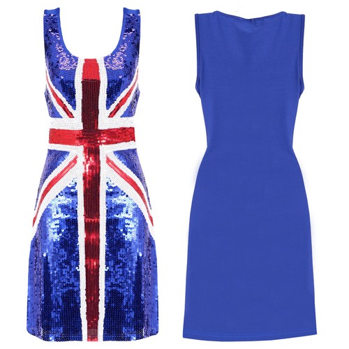 Ladies union jack sequin dress - union,