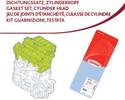 Cylinder head gasket set - cylinder, mg