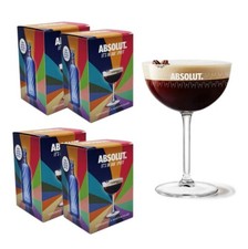 Absolut Vodka Martini Glass x 4 - 22cl 220ml Limited Edition Gift Box Brand New