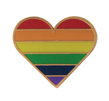 Rainbow LGBTQ+ Gay Pride Heart Pin Badge