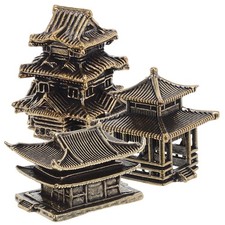  3 Pcs Pagoda Ornament Japanese Garden Decor Miniature Lantern Statue