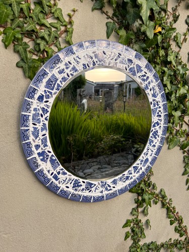 Round mosaic wall mirror - mosaic,