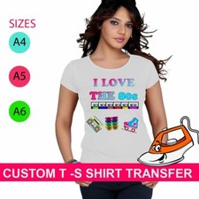 I Love The 80s Retro Print Top Iron On Fabric Heat Transfer TShirt Hen Do Party