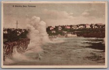 TORQUAY Stormy Day Devon Postcard Posted 1931