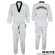 Taekwondo GI Suit Adult & Kids WT Style Black Collar Light Fighter Uniform
