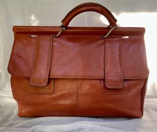 Vintage French 'Russell & Bromley' Large Leather Bag Office Satchel Doctor 