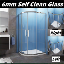 Offset WalkIn Quadrant Shower Enclosure Corner Cubicle Glass Door&Tray&Riser Kit