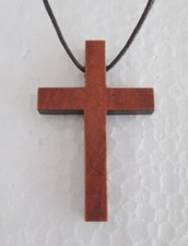 SMALL WOOD WOODEN CORDED CROSS