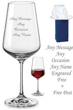 Personalised Engraved Crystal Wine Glass, Birthday Gift 18th 21st 30th 40th 50th