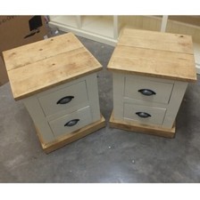 X1 SHABBY CHIC PAINTED 2 DRAWER BEDSIDE CABINET- RUSTIC- BESPOKE SIZES & COLOURS