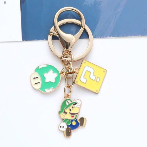 Luigi gold keyring bag charm - keyring,