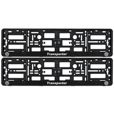 2x NUMBER PLATE SURROUNDS HOLDER FRAME FOR VW TRANSPORTER VAN T5 T6 T7