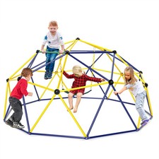 COSTWAY Climbing Dome 305cm Kids Jungle Gym Monkey Bar Climbing Toys-Yellow