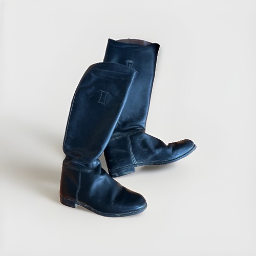Vintage black leather - vintage, long
