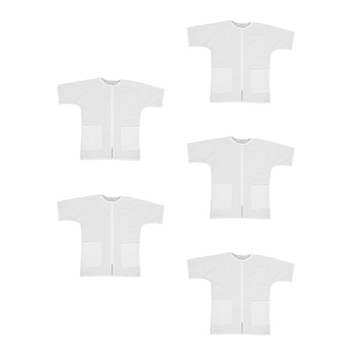 White pet grooming jacket - white,
