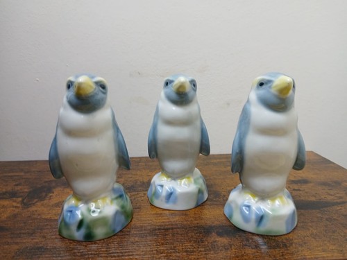 Three wade porcelain penguin - wade,
