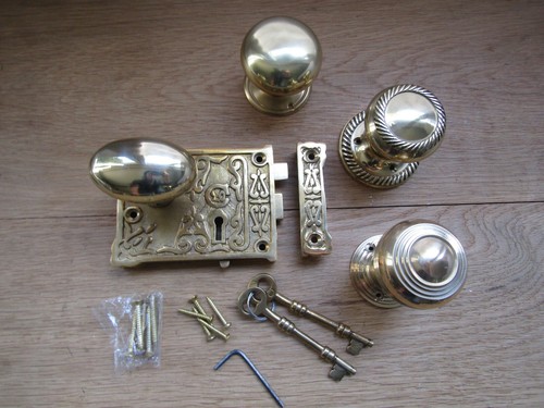 Solid brass door rim - solid, knob