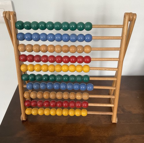Vintage wooden folding abacus - wooden,