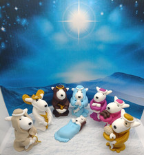 English  Bull Terrier dog Christmas Nativity set, dog Christmas ornament, dog,