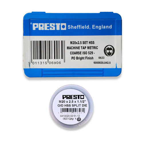 Presto m20 taps die 20mm - presto,